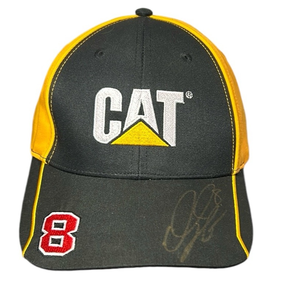 Nascar CAT RCR Pit Crew Hat Jeff Burton Ryan Newman Caterpillar SIGNED